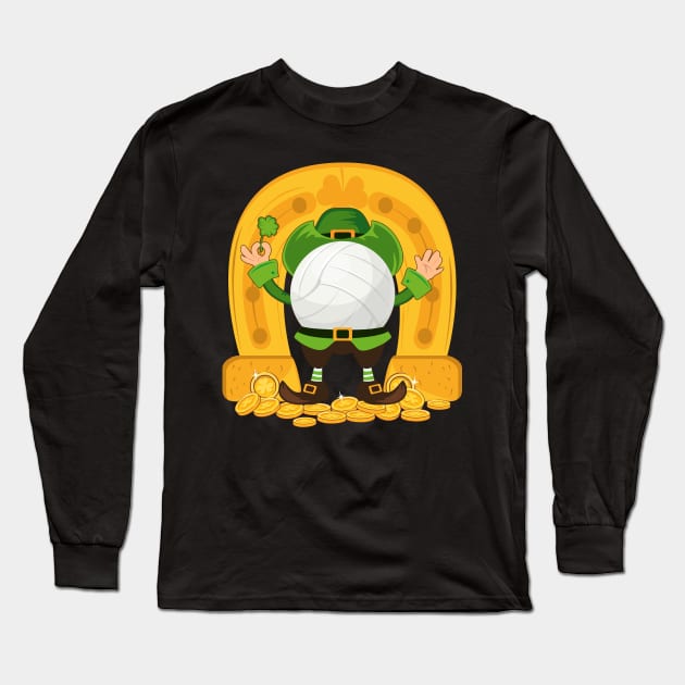 Volleyball Leprechaun Hat Patrick's Day Long Sleeve T-Shirt by NatalitaJK